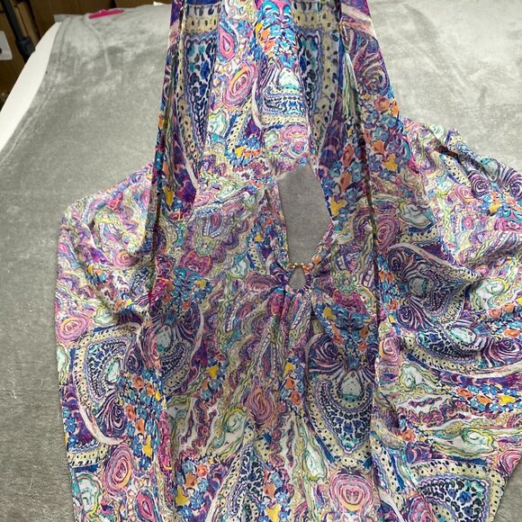 Victoria's Secret Swim Cover Up Kimono Women Medium Multicolor Paisley Polyester - Picture 8 of 10